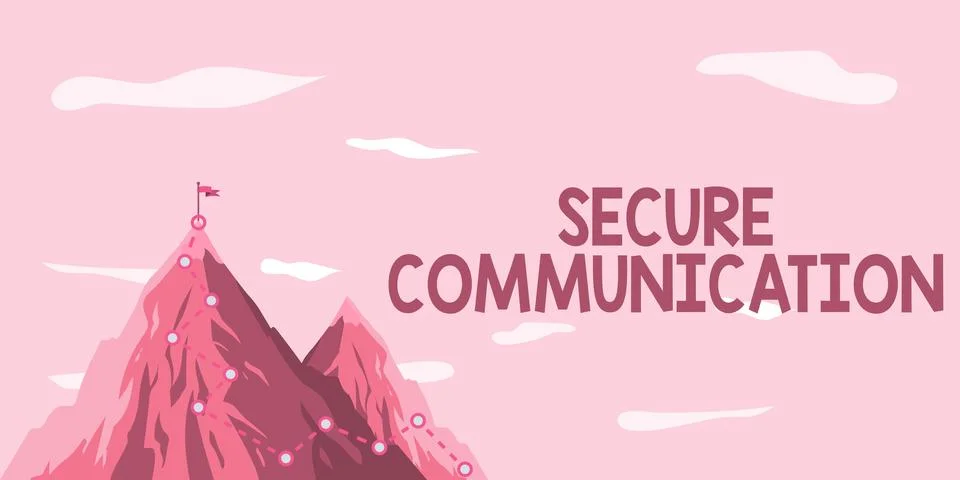 Text caption presenting Secure Communication. Business showcase preventing Stock Illustration