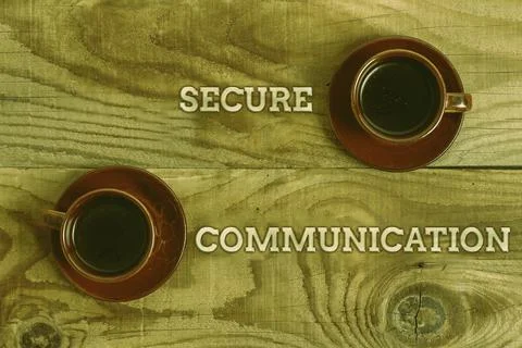 Text caption presenting Secure Communication. Internet Concept preventing 写真素材
