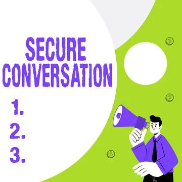 Text caption presenting Secure Conversation. Business approach Secured Encrypted Stock Illustration