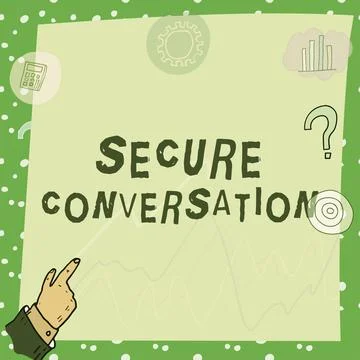 Text caption presenting Secure Conversation. Conceptual photo Secured Encrypted Stock Illustration