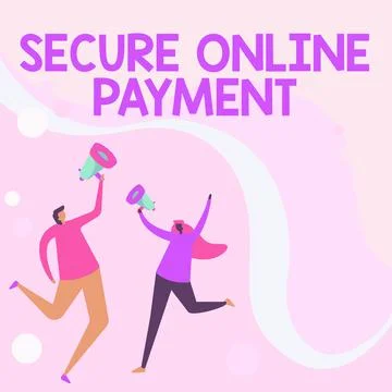 Text caption presenting Secure Online Payment. Word for safe digital technology Stock Illustration