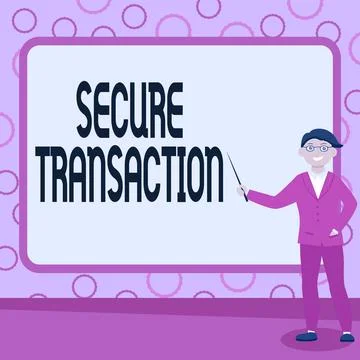 Text caption presenting Secure Transaction. Business concept a transaction イラスト素材