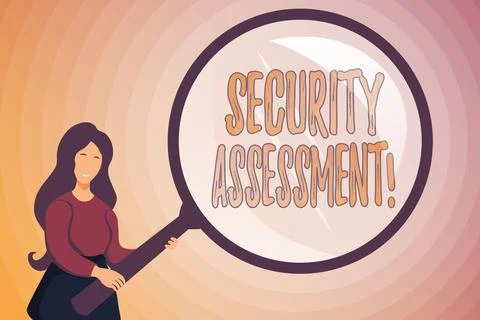 Text caption presenting Security Assessment. Conceptual photo study to locate IT Stock Illustration