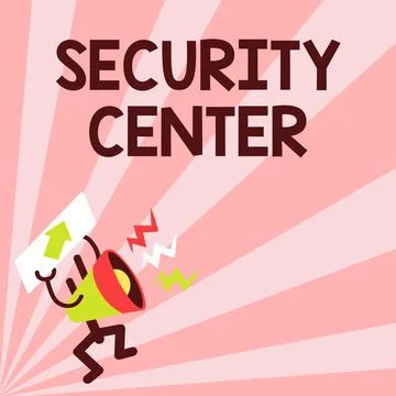 Text caption presenting Security Center. Business idea centralized unit that Stock Illustration