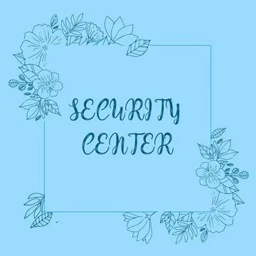 Text caption presenting Security Center. Business concept centralized unit that Stock Illustration