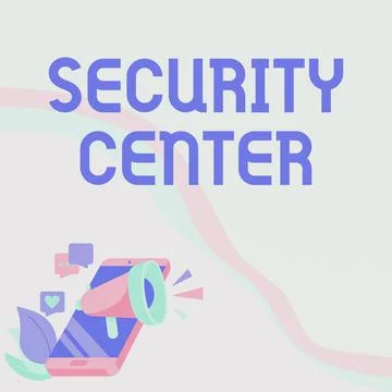 Text caption presenting Security Center. Business concept centralized unit that Stock Illustration