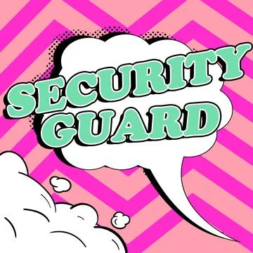 Text caption presenting Security Guard. Word for tools used to manage multiple Illustrazione stock