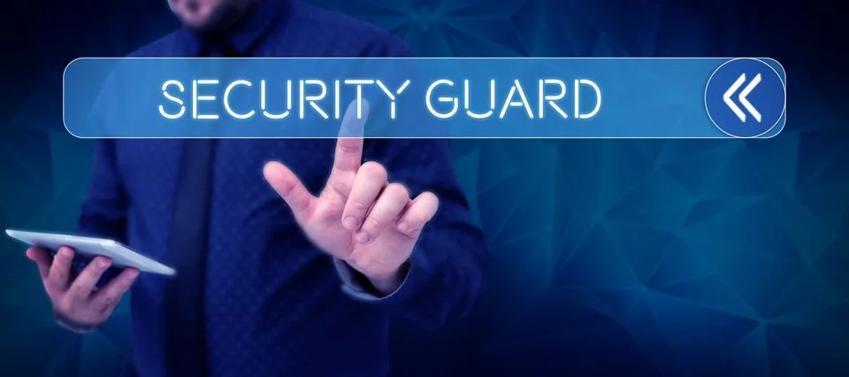 Text caption presenting Security Guard. Internet Concept tools used to manage Stock Photos
