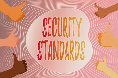 Text caption presenting Security Standards. Business idea the scope of security Stock Illustration