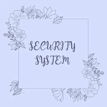 Text caption presenting Security System. Word Written on system designed to Stockillustratie