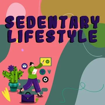 Text caption presenting Sedentary Lifestyle. Business approach ways and means of Stock-Illustration