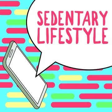 Text caption presenting Sedentary Lifestyle. Business concept ways and means of Stock Illustration