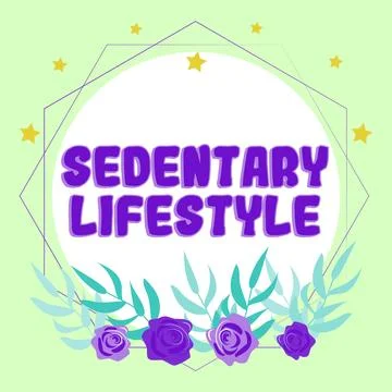 Text caption presenting Sedentary Lifestyle. Business overview ways and means of Stock-Illustration