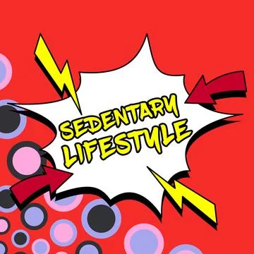 Text caption presenting Sedentary Lifestyle. Business idea ways and means of Stock-Illustration