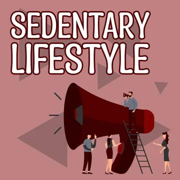 Text caption presenting Sedentary Lifestyle. Business showcase ways and means of Stock-Illustration