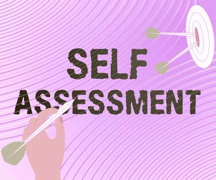 Text caption presenting Self Assessment. Word Written on evaluation of oneself Stock Illustration