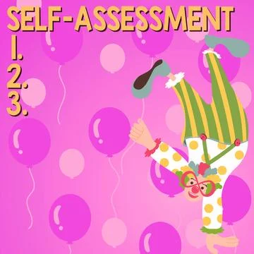 Text caption presenting Self Assessment. Conceptual photo Pride and confidence Stock Illustration
