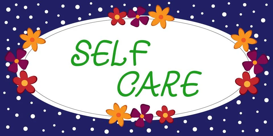 Text caption presenting Self Care. Word Written on Give comfort to your own body 스톡 일러스트