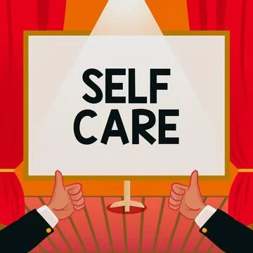 Text caption presenting Self Care. Word for Give comfort to your own body Stock Illustration