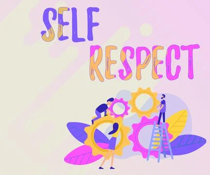 Text caption presenting Self Respect. Business approach Pride and confidence in Illustrazione stock