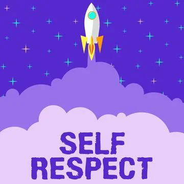 Text caption presenting Self Respect. Business concept Pride and confidence in Stock Illustration