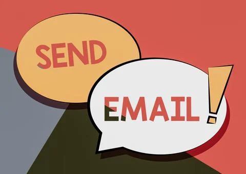 Text caption presenting Send Email. Word for the system for using computers to 스톡 일러스트