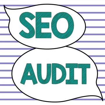 Text caption presenting Seo Audit. Word for Search Engine Optimization Illustrazione stock