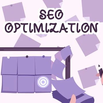 Text caption presenting Seo Optimization. Conceptual photo process of affecting Stock Illustration