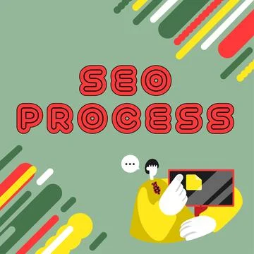 Text caption presenting Seo Process. Concept meaning steps of increasing the Stock Illustration
