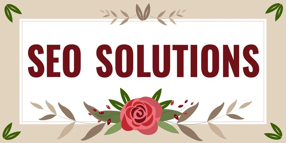 Text caption presenting Seo Solutions. Word for Search Engine Result Page Illustrazione stock