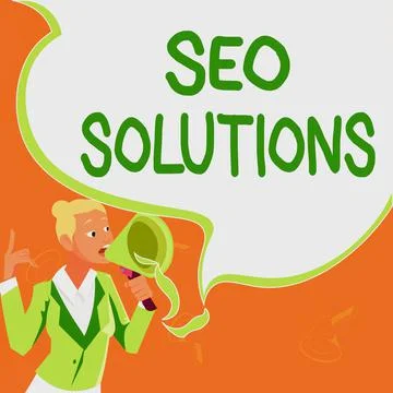Text caption presenting Seo Solutions. Word Written on Search Engine Result Page 库存插图