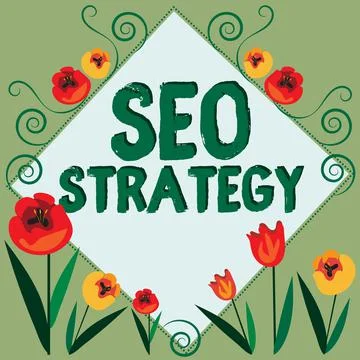 Text caption presenting Seo Strategy. Word Written on Techniques and tactics to Stock Illustration