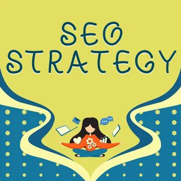 Text caption presenting Seo Strategy. Business approach Techniques and tactics Stock Illustration