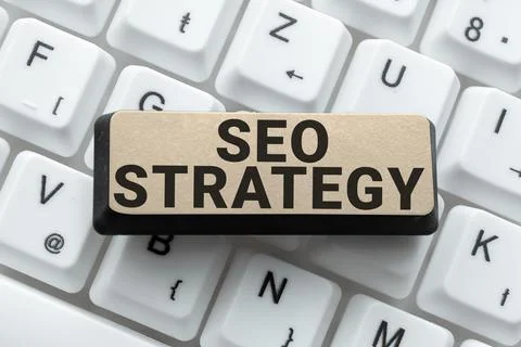 Text caption presenting Seo Strategy. Business approach Techniques and tactics Foto stock