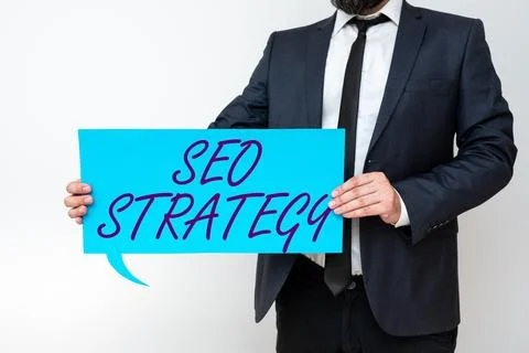 Text caption presenting Seo Strategy. Business concept Techniques and tactics to Stock Photos