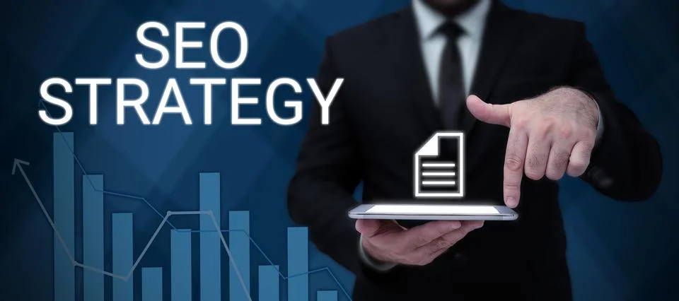 Text caption presenting Seo Strategy. Word Written on Techniques and tactics to Stock Photos