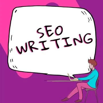Text caption presenting Seo Writing. Business concept grabbing the attention of Stock Illustration