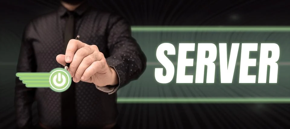 Text caption presenting Server. Business concept computer program which manages Stock Photos