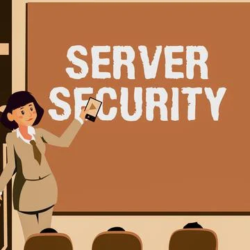 Text caption presenting Server Security. Business showcase web server that イラスト素材