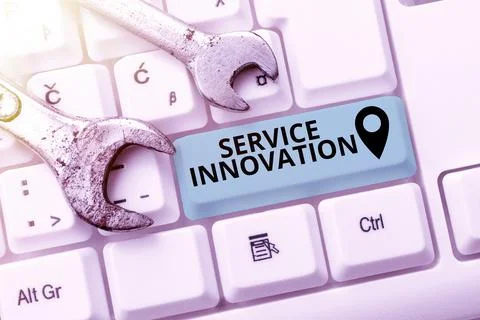 Text caption presenting Service Innovation. Business approach Improved Product Stock Photos