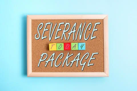 Text caption presenting Severance Package. Business approach pay and benefits 写真素材