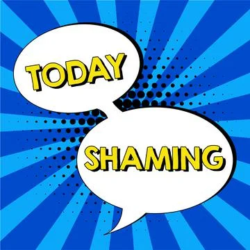 Text caption presenting Shaming. Concept meaning subjecting someone to disgrace Stock Illustration