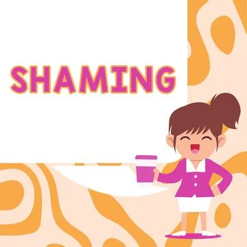 Text caption presenting Shaming. Conceptual photo subjecting someone to disgrace Stock Illustration