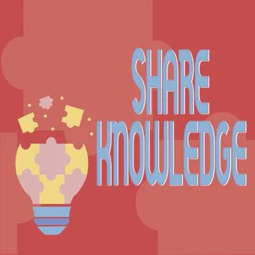 Text caption presenting Share Knowledge. Concept meaning activity through which Stock Illustration