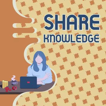 Text caption presenting Share Knowledge. Business showcase teaching others what Stock Illustration