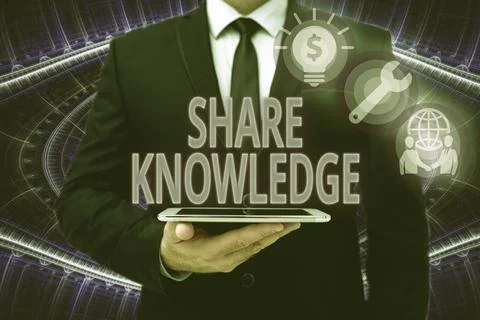 Text caption presenting Share Knowledge. Concept meaning activity through which Foto stock