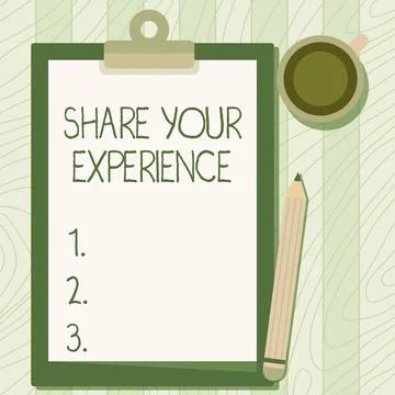 Text caption presenting Share Your Experience. Word Written on telling about the イラスト素材