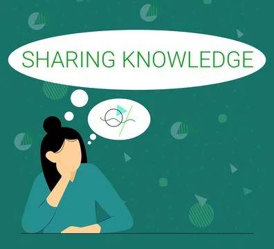 Text caption presenting Sharing Knowledge. Business concept knowledge is Stock Illustration