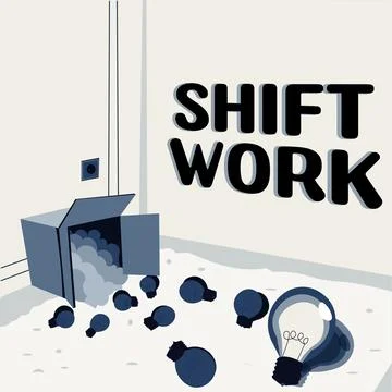 Text caption presenting Shift Work. Business approach work comprising periods in Stock Illustration