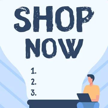 Text caption presenting Shop Now. Business showcase the action or activity of Stock Illustration